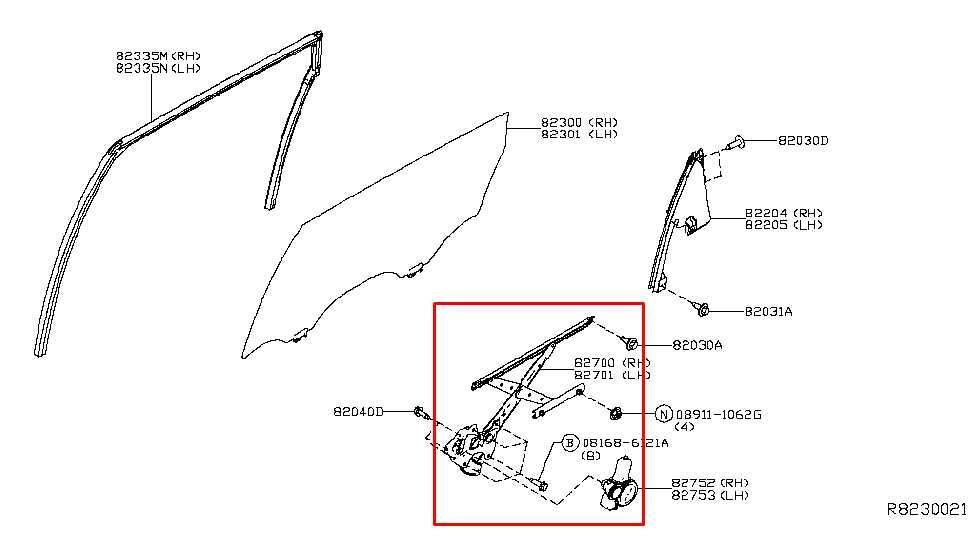 2014-20 Infiniti QX60 Pure Rear Right Door Window Regulator w/ Motor 82720-3JA1A - Alshned Auto Parts