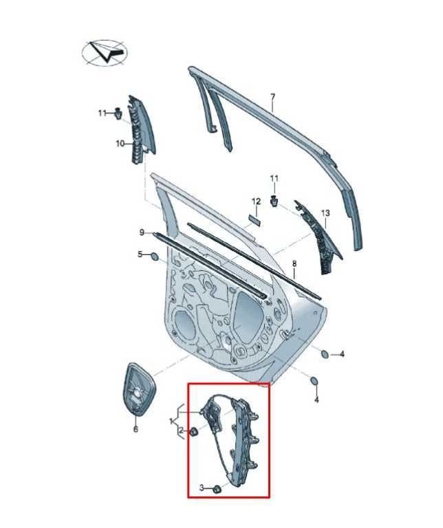 2019-2026 Volkswagen Jetta SE Rear Right Side Door Window Regulator w/ Motor1