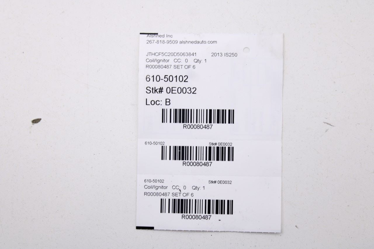 2006-2015 Lexus IS250 2.5L Direct Ignition Coil Set of 6 90919-02256 OEM - Alshned Auto Parts
