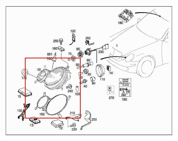 03-06 Mercedes-Benz E500 5.0L RWD Front Driver Left Side Bi-Xenon Headlight Lamp - Alshned Auto Parts