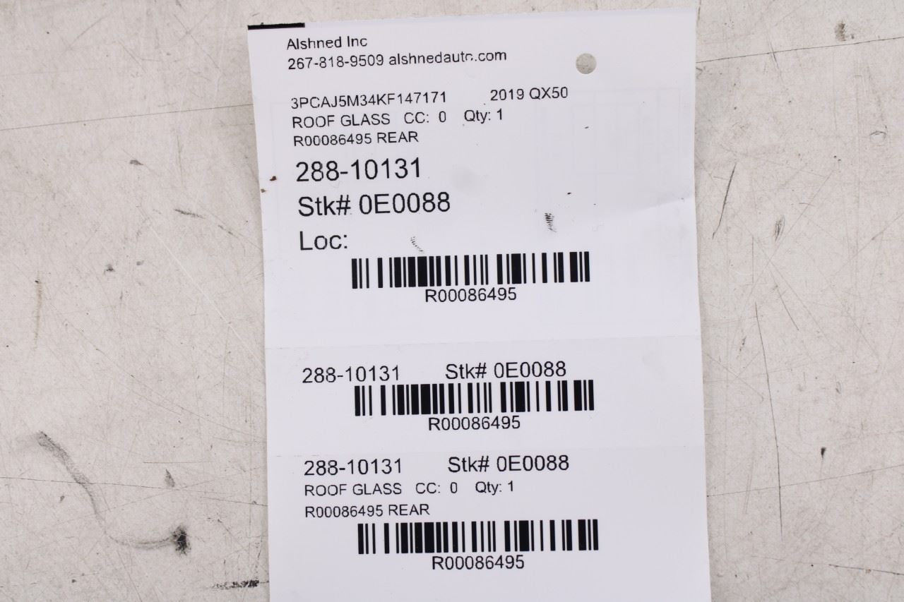 2019-2025 Infiniti QX50 Essential Roof Window Rear Sunroof Glass 91604-5NA0A OEM - Alshned Auto Parts