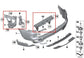 11-13 BMW X5 xDrive35i Rear Bumper Right Left and Center Mount Bracket Set of 51