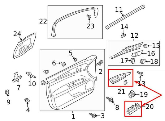 2013-2020 Ford Fusion Front Left Door Master Power Window Switch DG9T-14540-ABW - Alshned Auto Parts