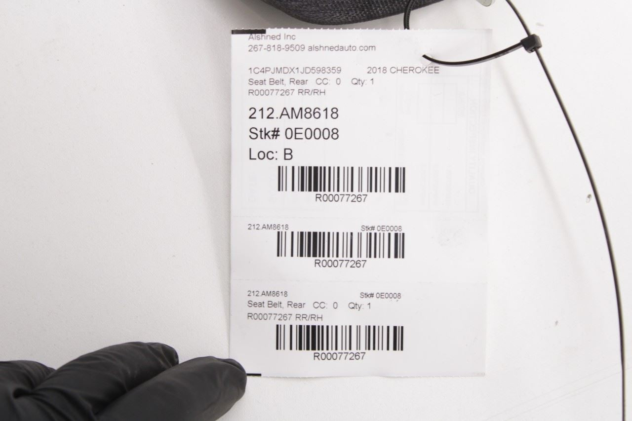 2014-18 Jeep Cherokee Limited Rear Passenger RH Side 2nd Row Seat Belt Retractor - Alshned Auto Parts