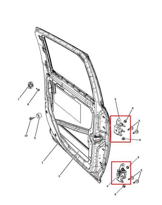 2014-2024 RAM 1500 Classic Express Quad Cab Rear Right Side Door Hinge Pair - Alshned Auto Parts