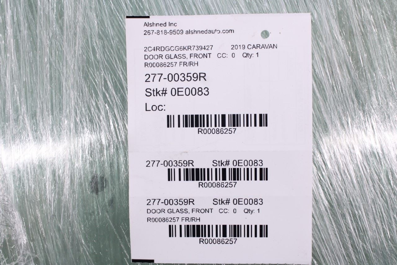 2008-20 Dodge Grand Caravan SXT Front Right Door Window Movable Glass 4894610AB12