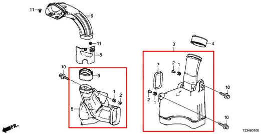 2015-20 Acura TLX Tech 3.5L Air Intake Cleaner Chamber Resonator Assembly *ReaD* - Alshned Auto Parts