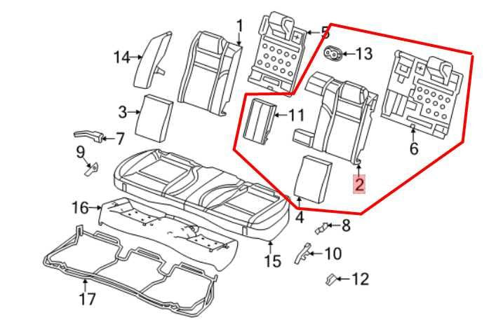 15-23 Dodge Charger GT Rear Left 2nd Row Seat Backrest Upper Cushion w/ Armrest - Alshned Auto Parts