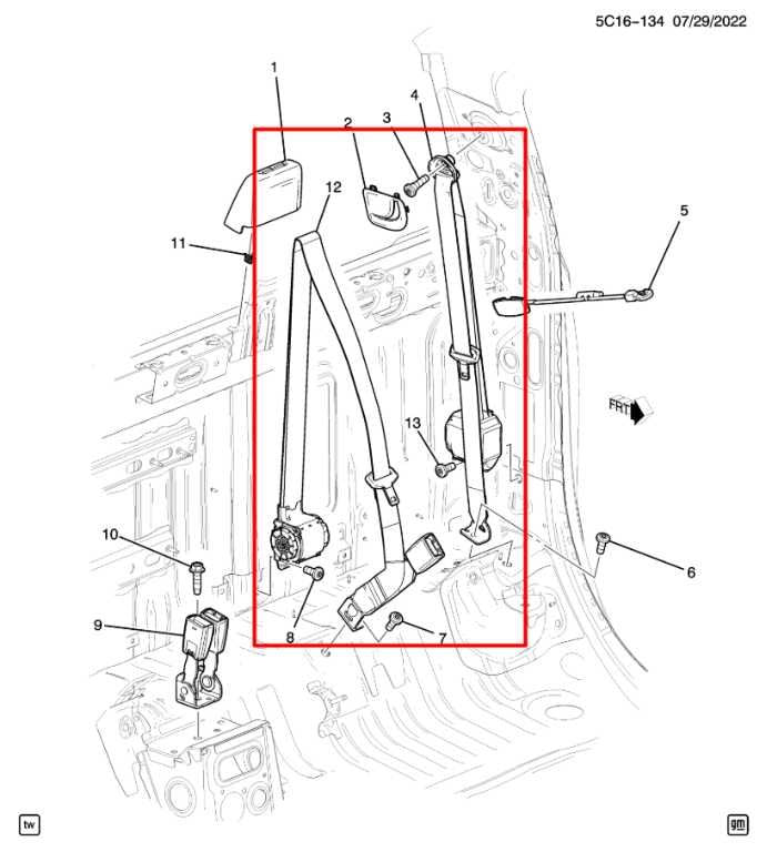 19-23 Chevrolet Silverado Rear Right Left and Center 2nd Row Seat Belt Retractor - Alshned Auto Parts