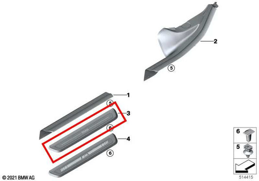 23-25 BMW 430i Gran Coupe xDrive Front Right and Left Door Sill Scuff Plate Set - Alshned Auto Parts