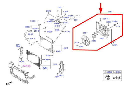 2014-16 Hyundai Elantra SE 1.8L Radiator Cooling Fan Motor Assy 25380-3X500 OEM - Alshned Auto Parts