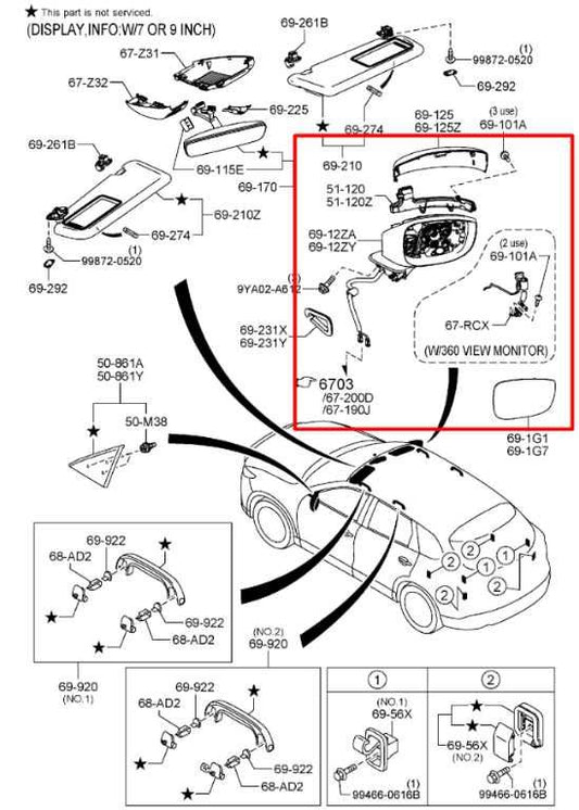 21-23 Mazda CX-9 Grand Touring AWD Passenger Right Side Rear View Mirror *ReaD* - Alshned Auto Parts