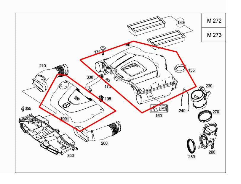 06-11 Mercedes-Benz E350 3.5L AWD Engine Air Intake Appearance Cover Set *ReaD*1