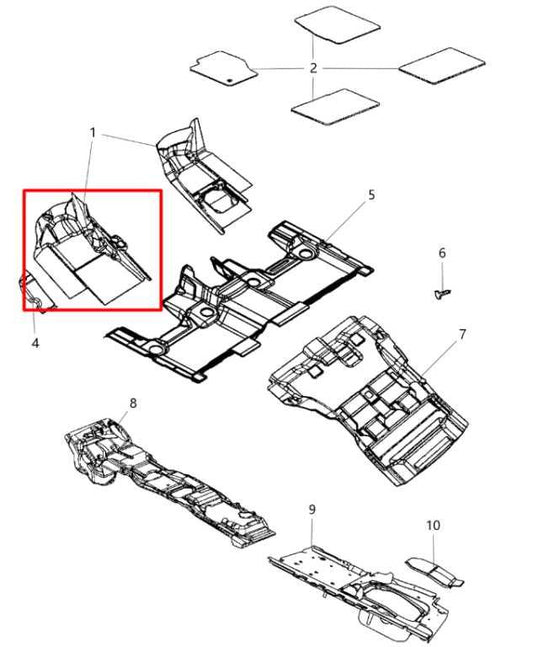 16-21 Jeep Grand Cherokee Overland Front LH Side Interior Floor Carpet Liner Mat - Alshned Auto Parts