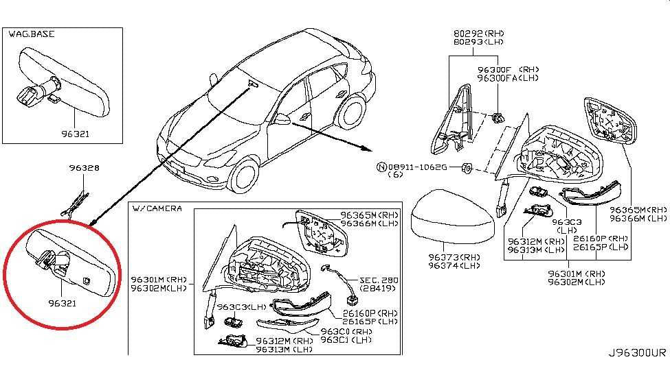 14-2017 Infiniti QX50 Front Inside Rear View Mirror w/ Auto Dimming 96321-3WV0A - Alshned Auto Parts