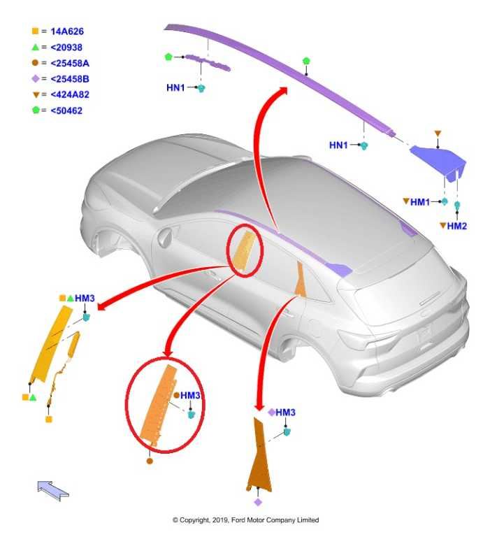 20-25 Ford Escape SEL Rear Left Door B-Pillar Exterior Molding LJ6B-S254A41-AAW - Alshned Auto Parts