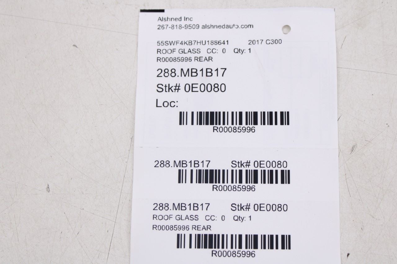 2015-2021 Mercedes-Benz C300 4Matic Roof Rear Sunroof Panel Glass 20578080009F6712