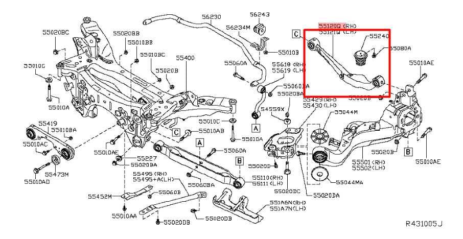 14-20 Nissan Rogue SV AWD Rear RH Side Suspension Upper Control Arm 55120-JD02B - Alshned Auto Parts