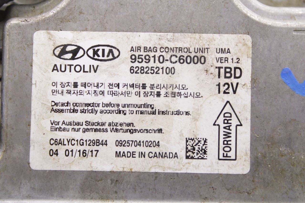 2016-2018 Kia Sorento EX Air Bag SRS Restraints Computer Control Module 95910-C6000 OEM - Alshned Auto Parts