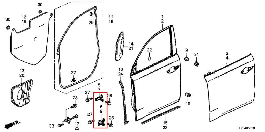 2014-20 Acura MDX Advance Front Right Door Hinge Upper and Lower Pair - Alshned Auto Parts