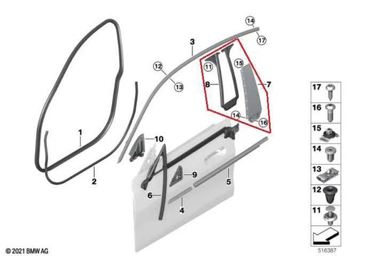 23-25 BMW 430i Gran Coupe xDrive Left B-Pillar Exterior Trim 51137483005 *ReaD* - Alshned Auto Parts