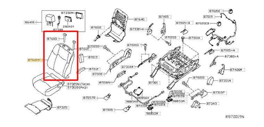 2016-20 Infiniti QX60 Front RH Passenger Side Seat Upper Cushion 87600-9NF2A OEM - Alshned Auto Parts