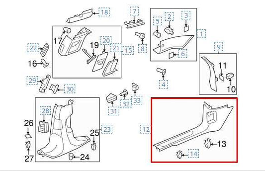 2011-16 Porsche Panamera 4 Front Right Door Sill Scuff Plate 970-555-518-00-1E0 - Alshned Auto Parts