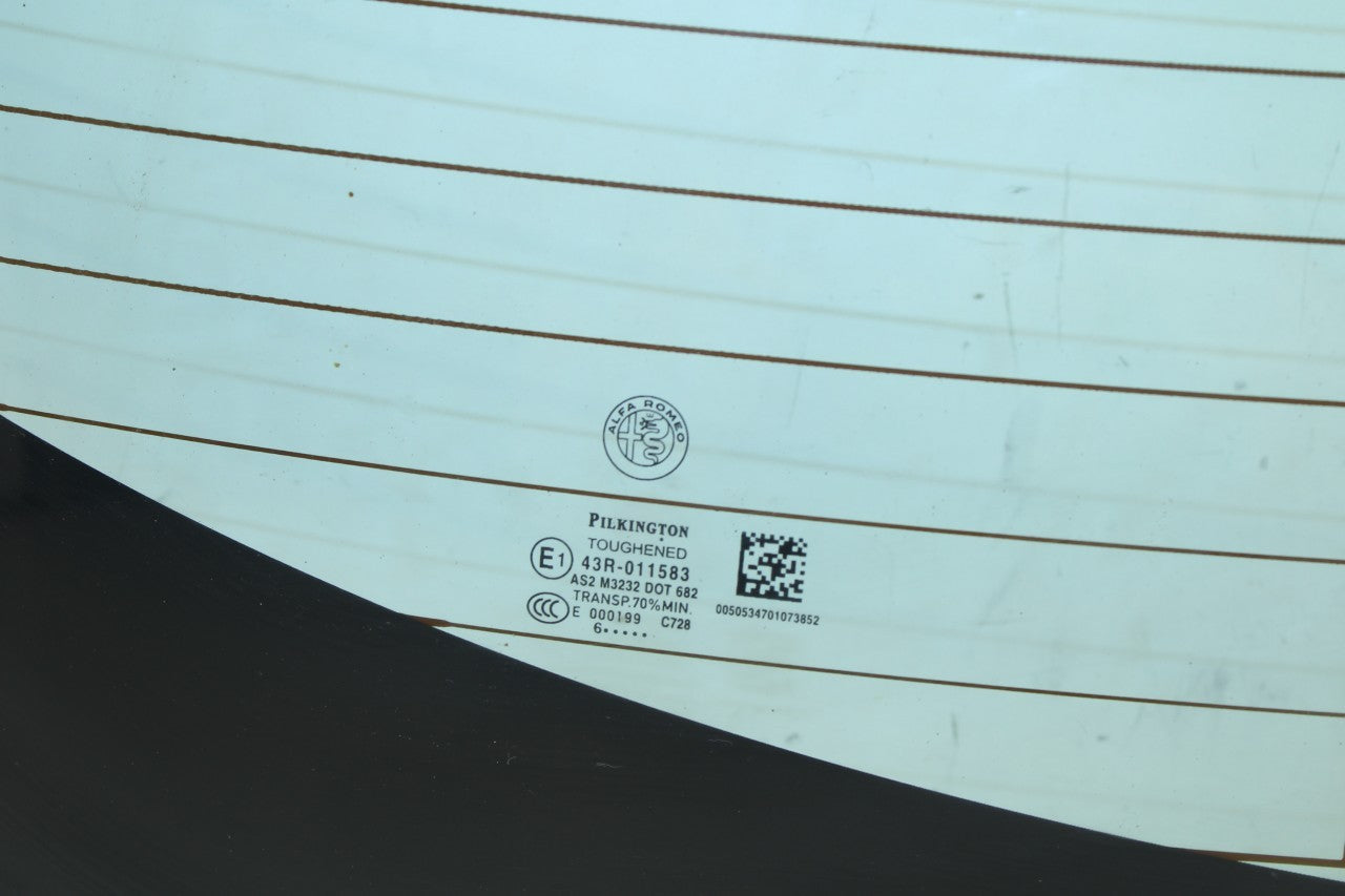 2017-2023 Alfa Romeo Giulia Ti AWD Rear Back Window Glass R65838 - Alshned Auto Parts