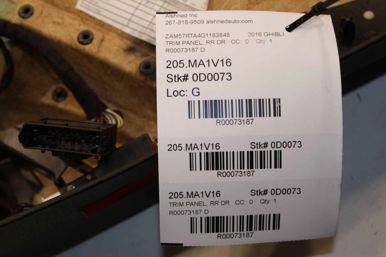 2014-2020 Maserati Ghibli S Q4 Rear Left Driver Door Trim Panel 670049746 *ReaD* - Alshned Auto Parts