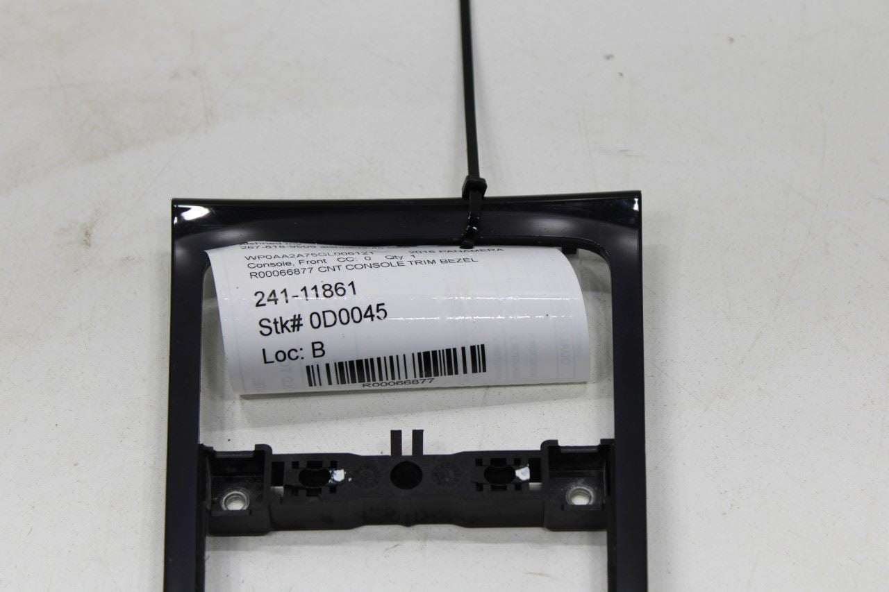 10-16 Porsche Panamera 4 Front Center Console Trim Bezel 970-553-371-00-A61 OEM - Alshned Auto Parts