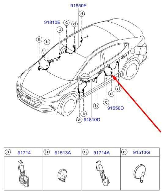 2016-18 Hyundai Elantra Rear Left Driver Side Door Wire Harness 91650-F3010 OEM - Alshned Auto Parts