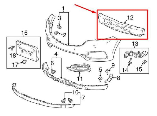 2018-2021 Buick Enclave Front Bumper Impact Absorber 23291887 OEM - Alshned Auto Parts