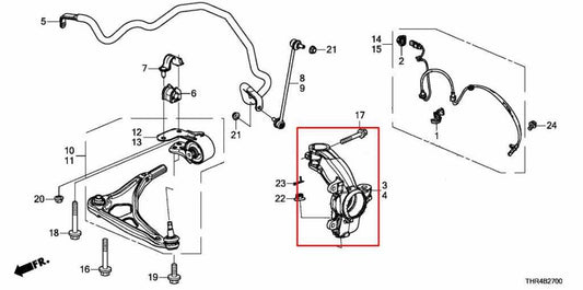 2018-26 Honda Odyssey Touring Front Left Side Spindle Knuckle Hub 51216-THR-A01 - Alshned Auto Parts