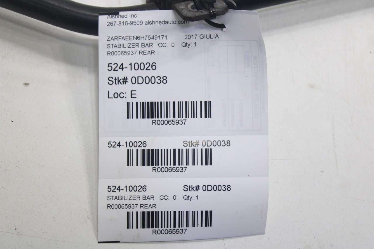 2017-19 Alfa Romeo Giulia Ti AWD 2.0L Rear Stabilizer Sway Anti-Roll Bar w/ Link - Alshned Auto Parts