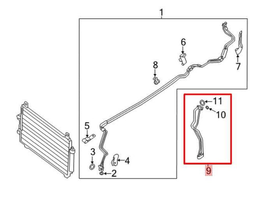 2013-20 Nissan Pathfinder SV 3.5L Rear Back AC Cooler Tube Hose Line 92462-3JA0B - Alshned Auto Parts