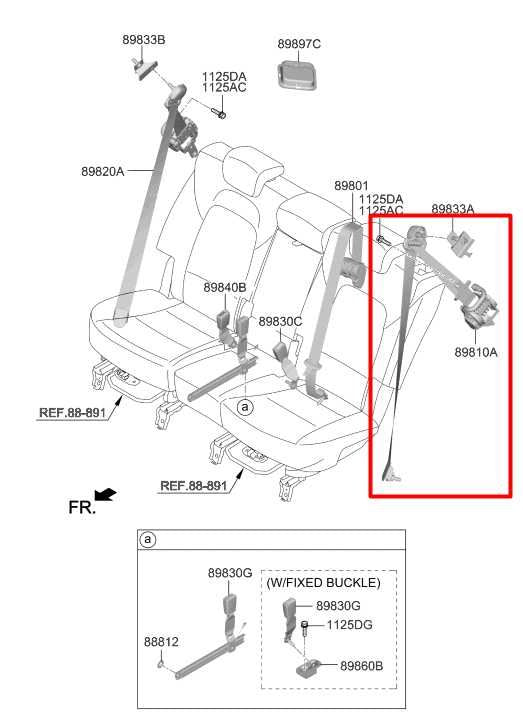 19-23 Hyundai Santa Fe SEL AWD Rear Driver Left Side 2nd Row Seat Belt Retractor - Alshned Auto Parts