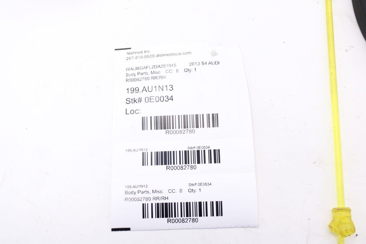 10-16 Audi S4 Premium Plus Rear Right Door Belt Outer Molding Inner Weatherstrip11