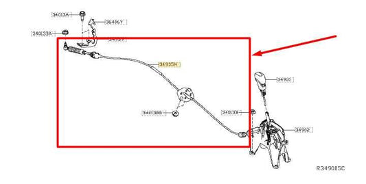 2019-20 Nissan Altima Automatic Transmission Gear Shifter Cable 34935-6CA0A OEM - Alshned Auto Parts