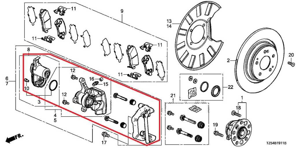 2017-2020 Acura MDX w/Tech Pkg Rear Left Disc Brake Caliper Assy 43019-TZ5-A111