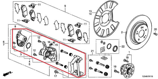2017-2020 Acura MDX w/Tech Pkg Rear Left Disc Brake Caliper Assy 43019-TZ5-A11 - Alshned Auto Parts
