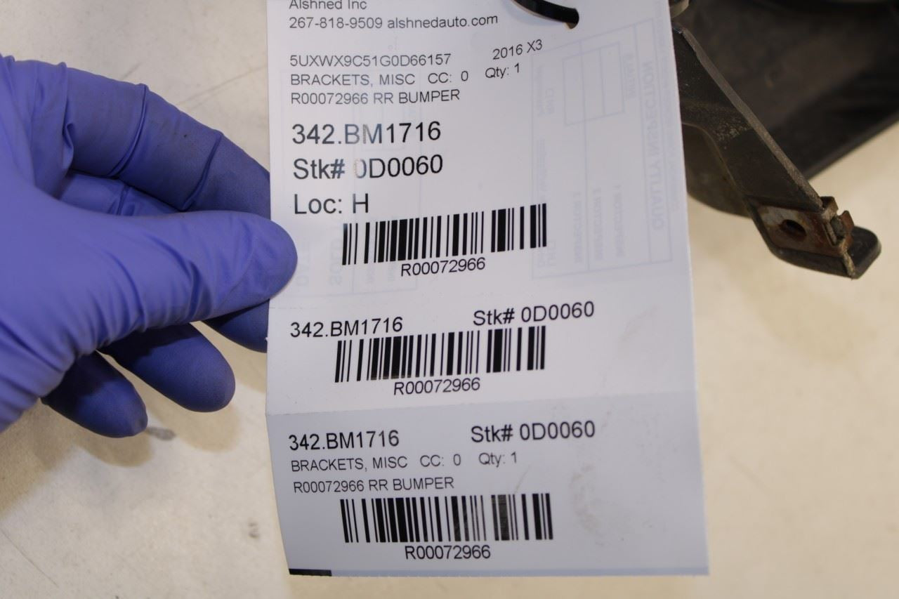 11-17 BMW X3 xDrive28i Rear Right Side Outer Bumper Cover Support Mount Bracket - Alshned Auto Parts