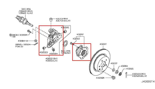 2014-2017 Infiniti QX50 Rear Left Driver Side Spindle Knuckle Hub 43019-1BA0B - Alshned Auto Parts