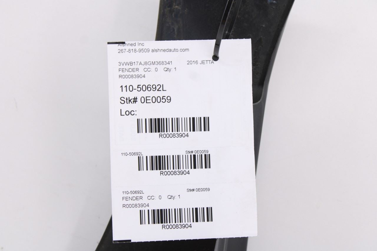 11-18 Volkswagen Jetta Sport Front Left Side Fender Panel 5C6821105A OEM *ReaD*10