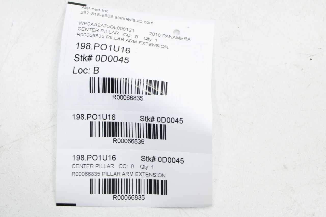 10-16 Porsche Panamera 4 Rear Left Side Door Armrest Extension Pillar Trim Cover - Alshned Auto Parts