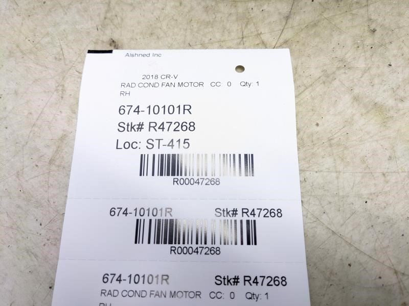 2017-2019 Honda CR-V RH Condenser Cooling Fan Motor Assy 38611-5PH-A01 OEM