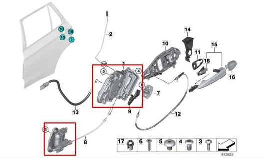 2014-2018 BMW X5 xDrive35i Rear Right Side Door Lock Latch Actuator 51227281942 - Alshned Auto Parts