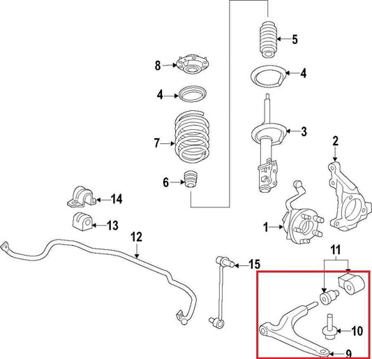 2018-2024 Chevrolet Equinox LT FWD Front Right Lower Control Arm 87821886 OEM - Alshned Auto Parts