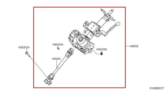 2015-2019 Nissan Sentra SL 1.8L FWD Steering Column Assembly 48850-3SG0E OEM - Alshned Auto Parts