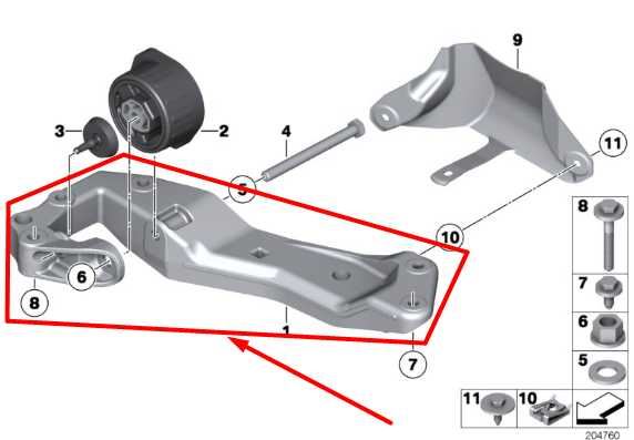 2010-15 BMW 750i xDrive 4.4L Transmission Crossmember Mount Bracket 22326777615 - Alshned Auto Parts