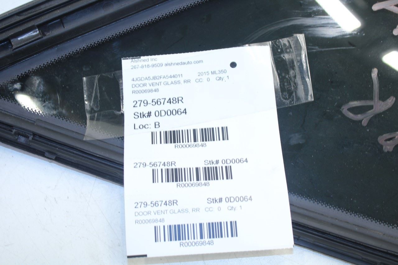 2012-2015 Mercedes-Benz ML350 Rear Right Door Quarter Window Glass 166-730-16-55 - Alshned Auto Parts